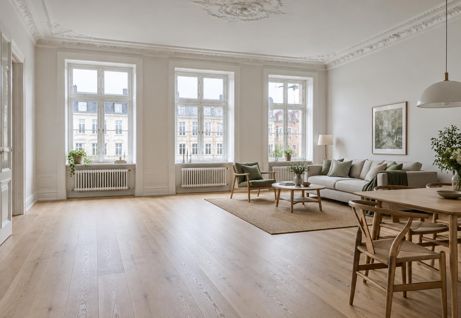 Lys ejerlejlighed med klassiske københavnske detaljer